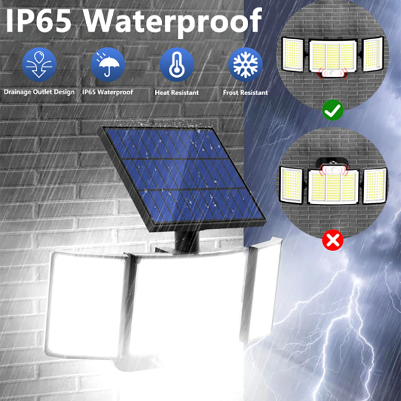 Outdoor Solar Motion Lights 348 LED Waterproof Security Floodlights with Remote