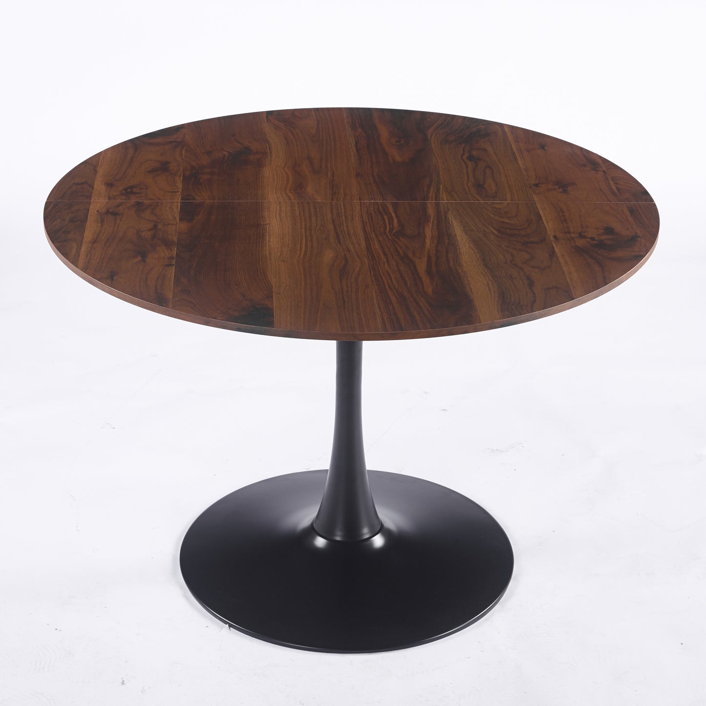 42.1 Walnut Color Top Tulip Table, Mid-century Dining Table For 4-6