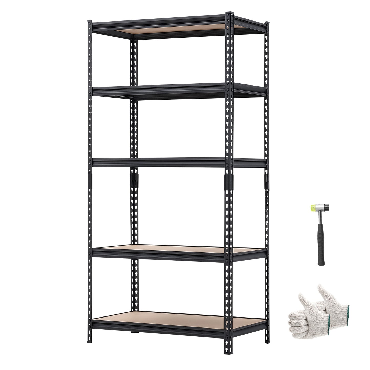 Heavy Duty 5-Tier Metal Garage Storage Shelves - 2000 Lb Capacity, Adjustable Utility Rack, 36 x 18 x 71 Inches