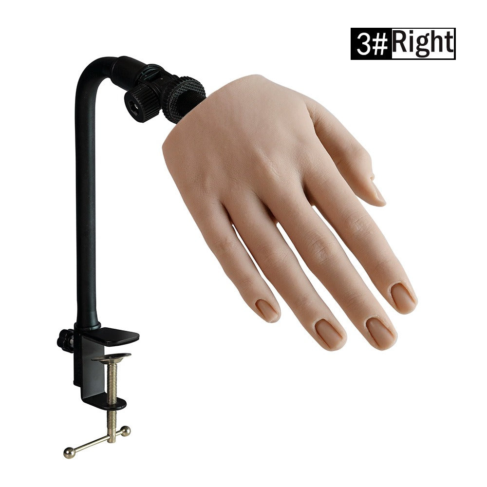 Nail Art Practice Hand Model Silicone Fake Realistic Training Fingers