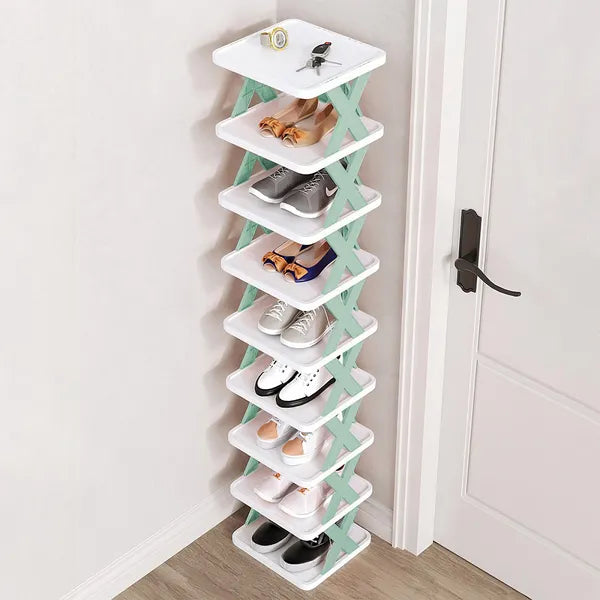 9Tier Narrow Entryway Shoe Rack Free Standing Vertical Organizer