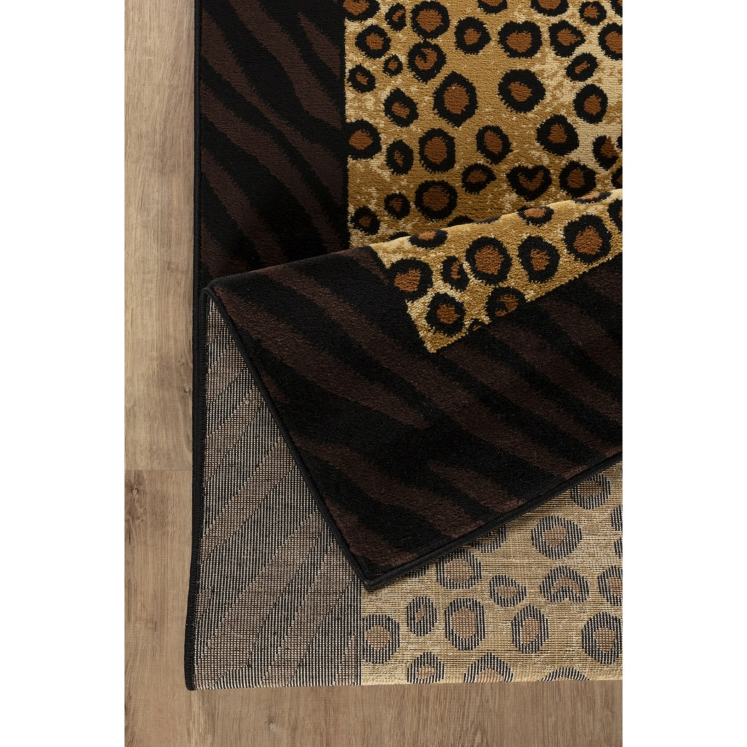 Animal Print Area Rug - 5'3" x 7'3" Beige & Black
