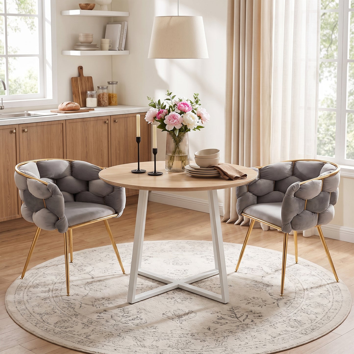 Velvet Accent Chair - Modern Gray Sofa Chair for Bedroom