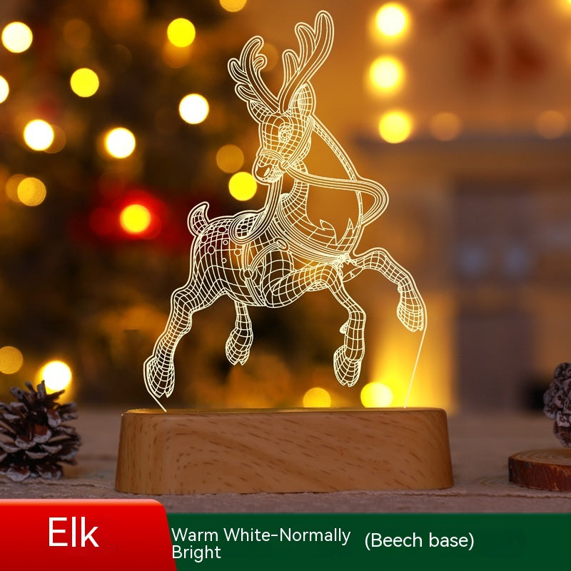 Acrylic LED Night Light - 3D Christmas Decoration Lamp