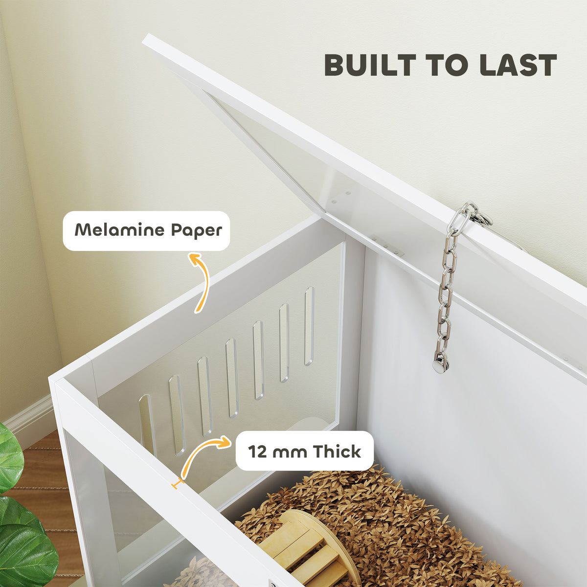 Hamster Cage with Openable Top Lock & Accessories - White Acrylic Pet Enclosure