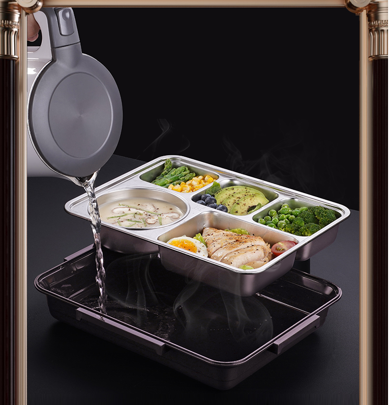 Large Capacity Stainless Steel Lunch Box Set with Utensils & Insulation Bag