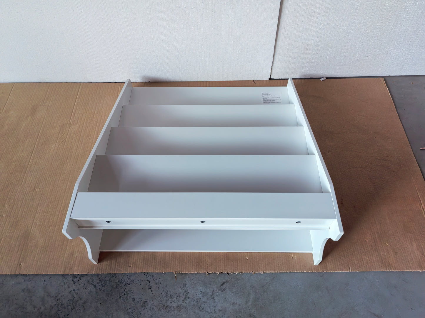 4-Tier Kids Bookshelf - White MDF Book Display Organizer