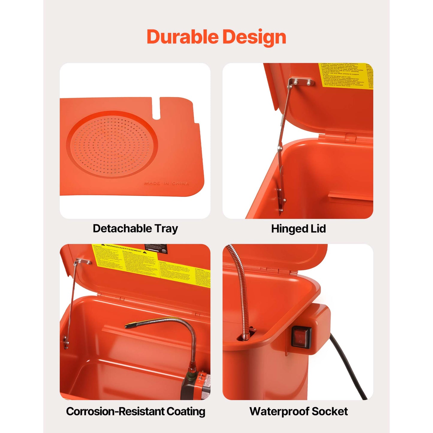 Parts Washer 5-Gallon Portable Steel Automotive Parts Cleaner with Electric Pump