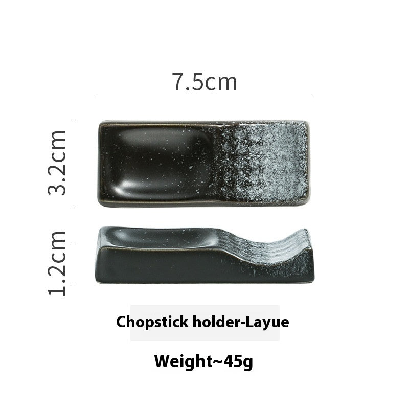 Ceramic Dual-Use Chopstick Rest with Spoon Holder - Porcelain Kitchen Accessory