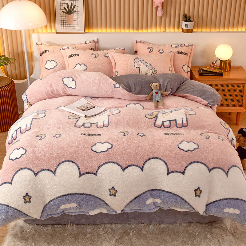 Coral Fleece Duvet Cover Set - Multiple Sizes & Styles