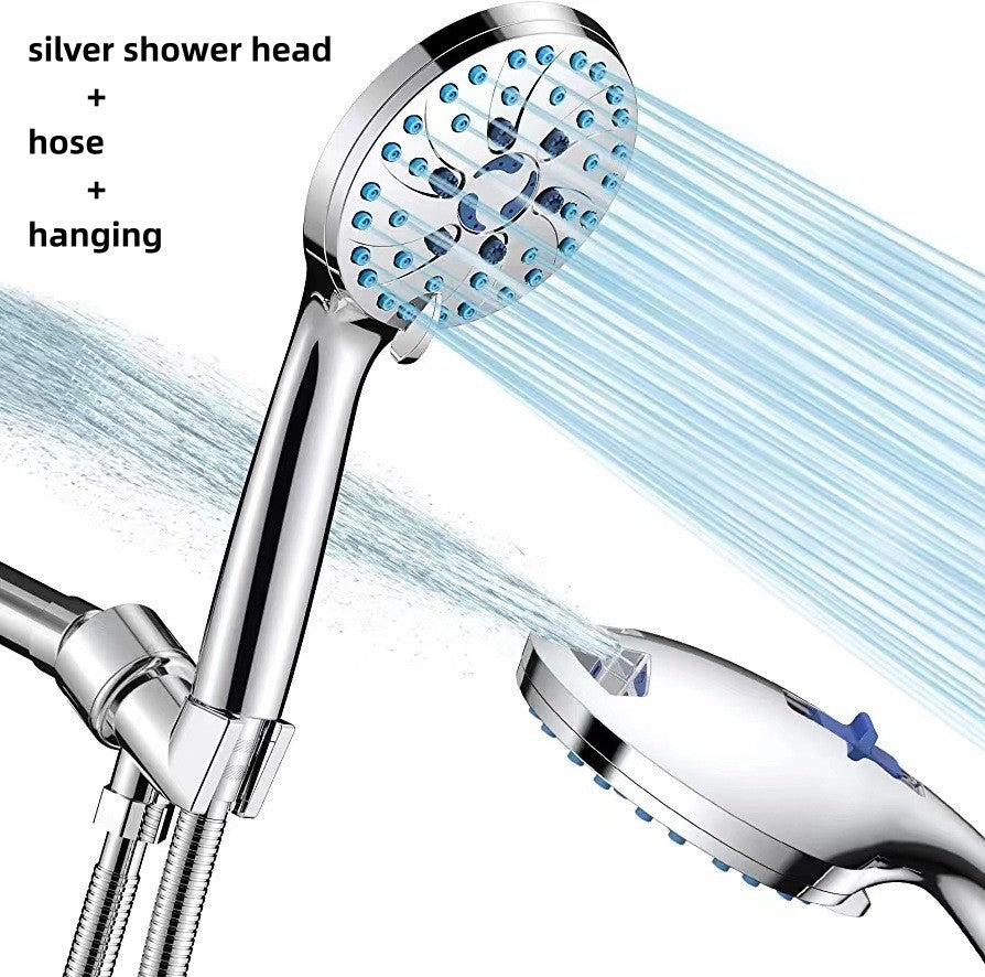 Multifunctional Shower Head with Pressurized Nozzle and Hose - Adjustable Spray Massage Rain