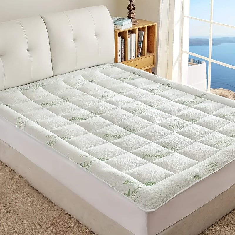 Queen Size Mattress Topper - Bamboo Pillow Top for Back Pain Relief