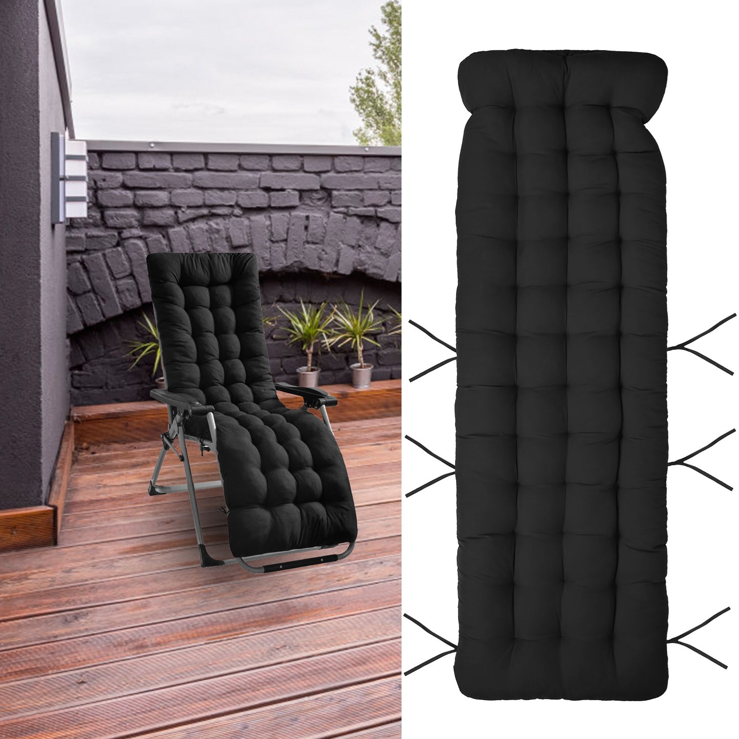 Comfortable Lounger Cushion for Deck Chairs - 67x22in & 71x22in Options