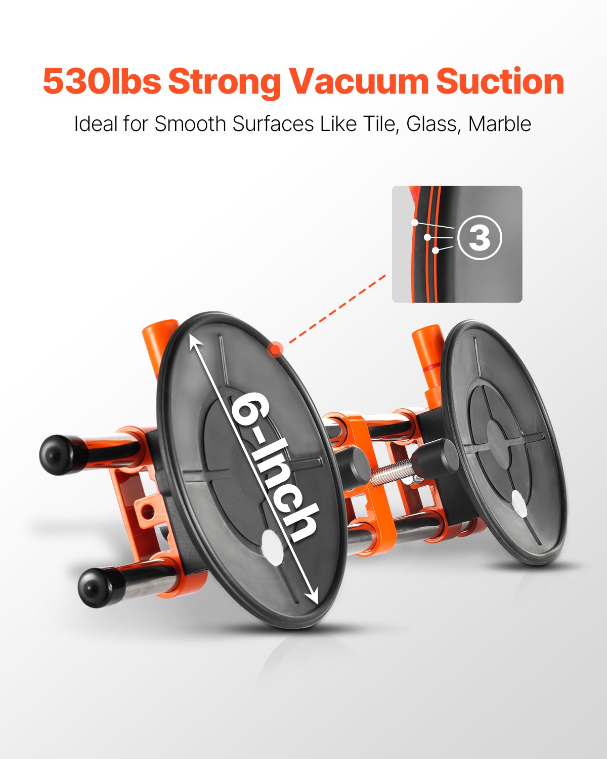 Seamless Seam Setter with 6-Inch Suction Cup for Tile & Marble Installation