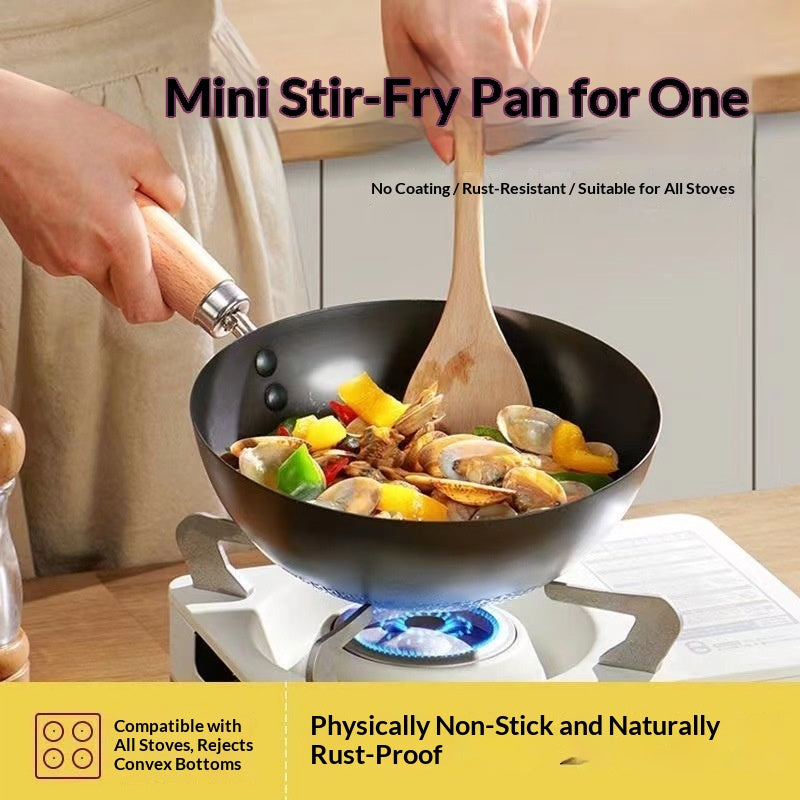 Japanese-Style Mini Non-Coated Frying Pan - 20cm or 24cm, Wrought Iron
