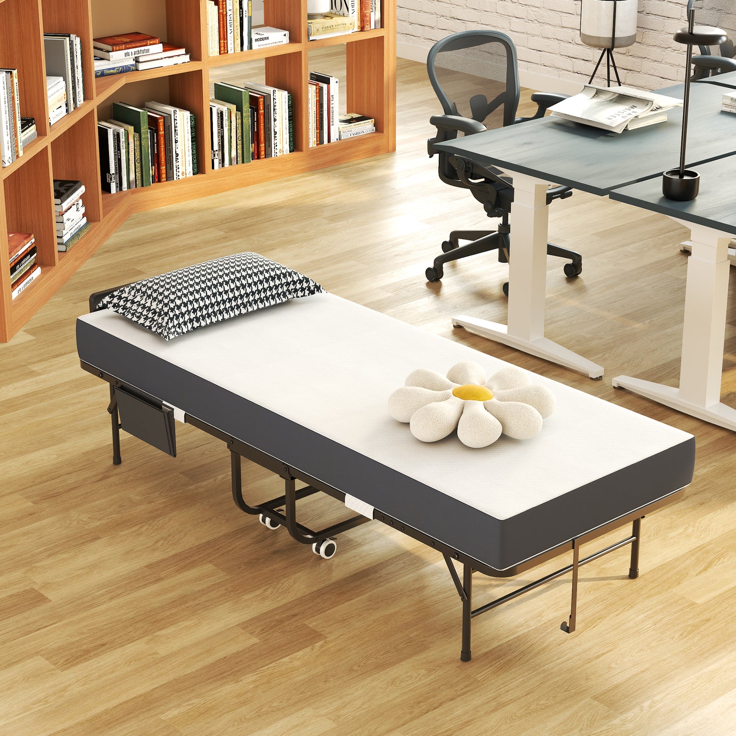 75 Folding Bed With Adjustable Headboard & 5 Memory Foam, Space