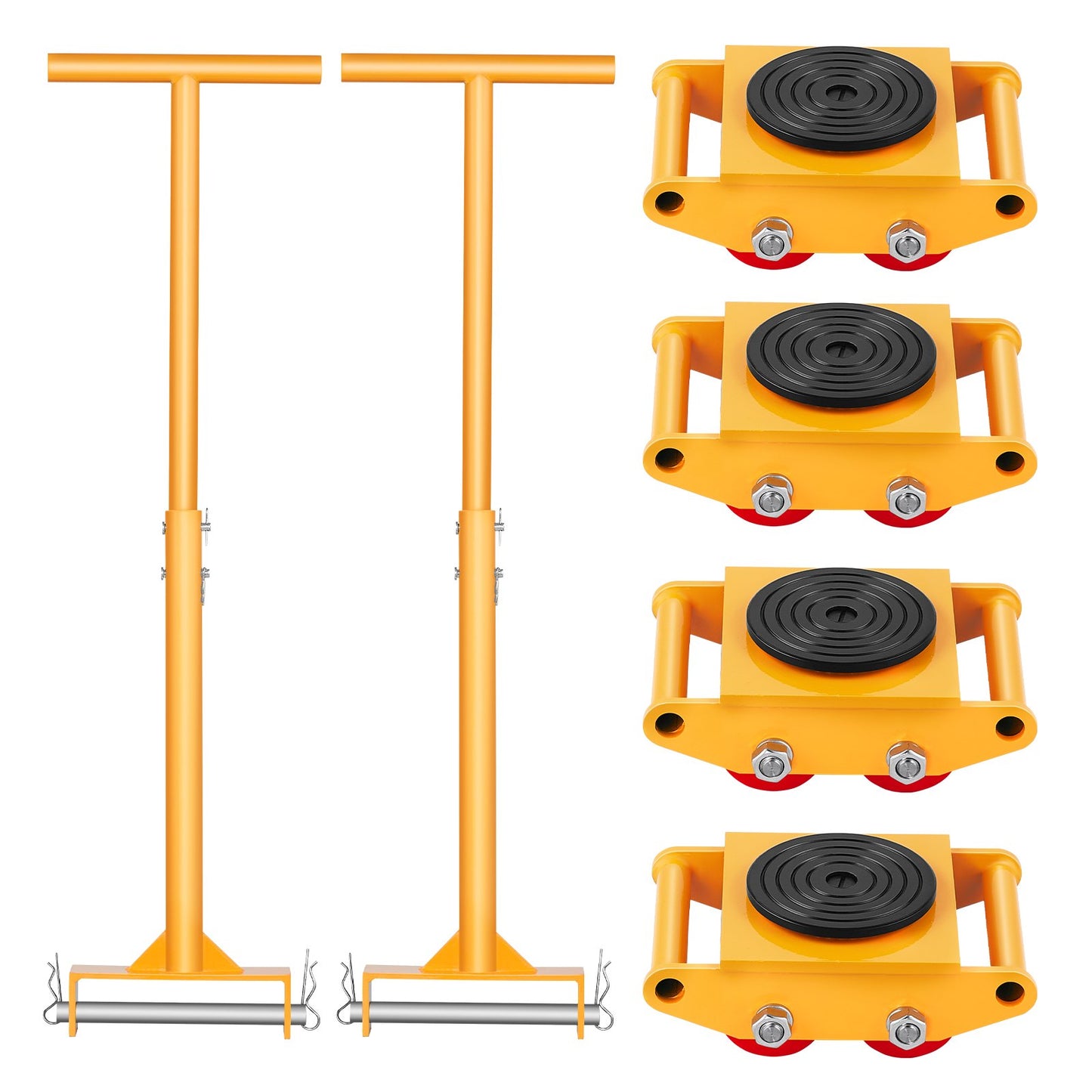 Heavy-Duty Machinery Skate Dolly 13228 Lbs Load Capacity with Handle - Yellow