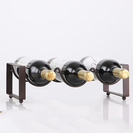 Stackable Wine Bottle Rack with Iron Shelf - Multiple Styles Home & Kitchen Decor