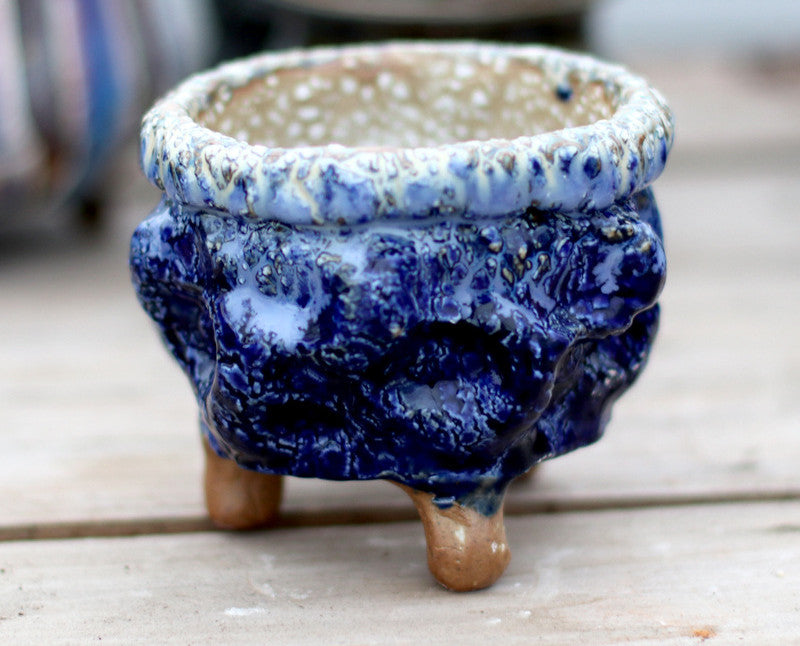 Creative Ceramic Flowerpot with Hand-Controlled Bursting Flow Glaze