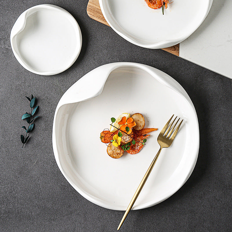 Dish Corrugated Roast Duck Shaped Plate - Porcelain, Multiple Sizes