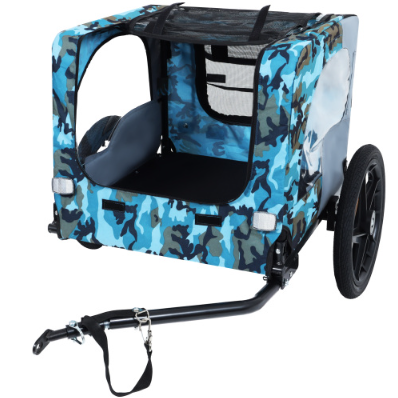 Heavy Duty Collapsible Pet Bike Trailer with All-Terrain Wheels & Universal Hitch