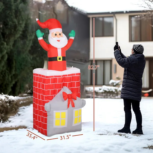 Inflatable Santa Claus Decoration with LED Lights - 82.7"