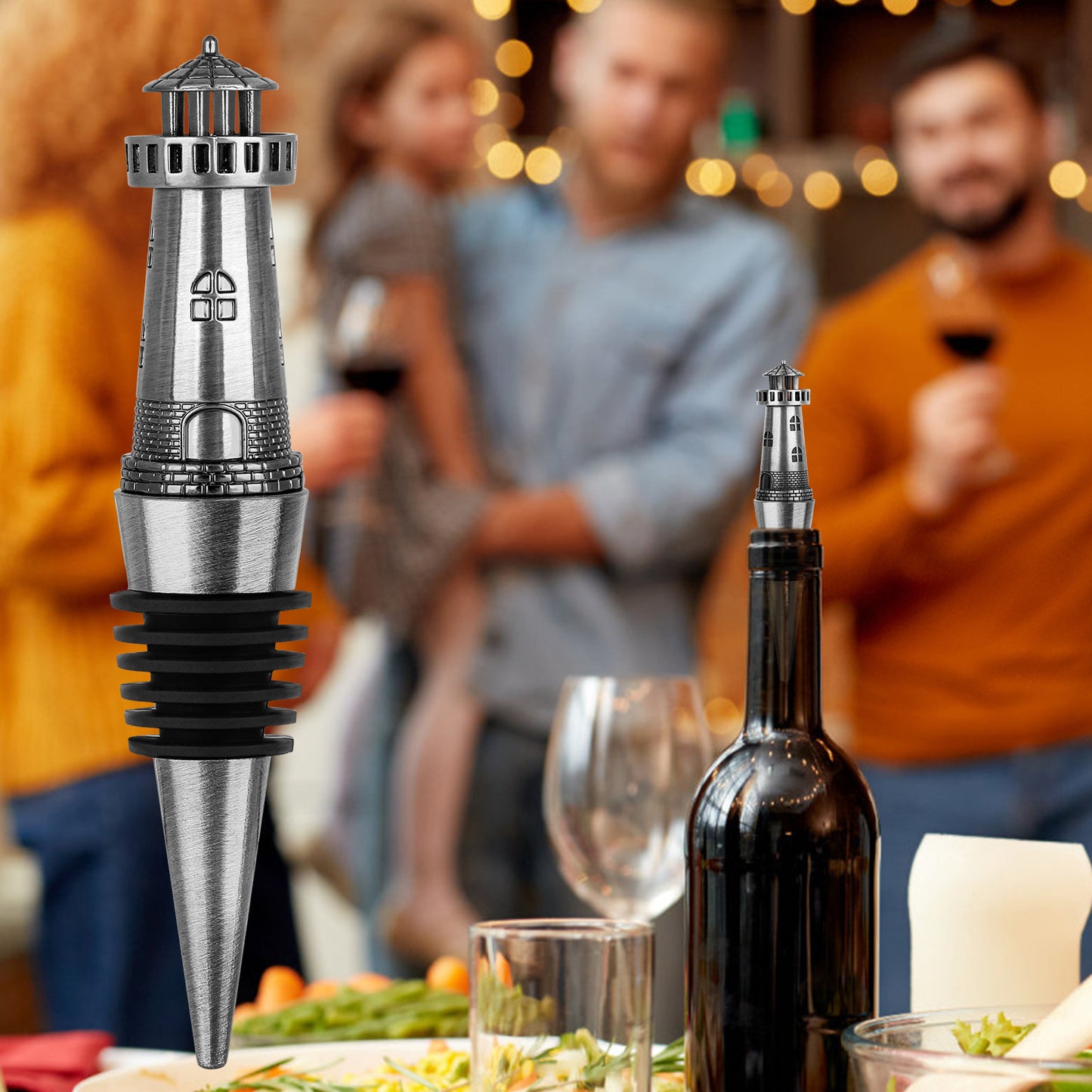 Creative Lighthouse Wine Stopper - Retro Zinc Alloy Wine Preserver