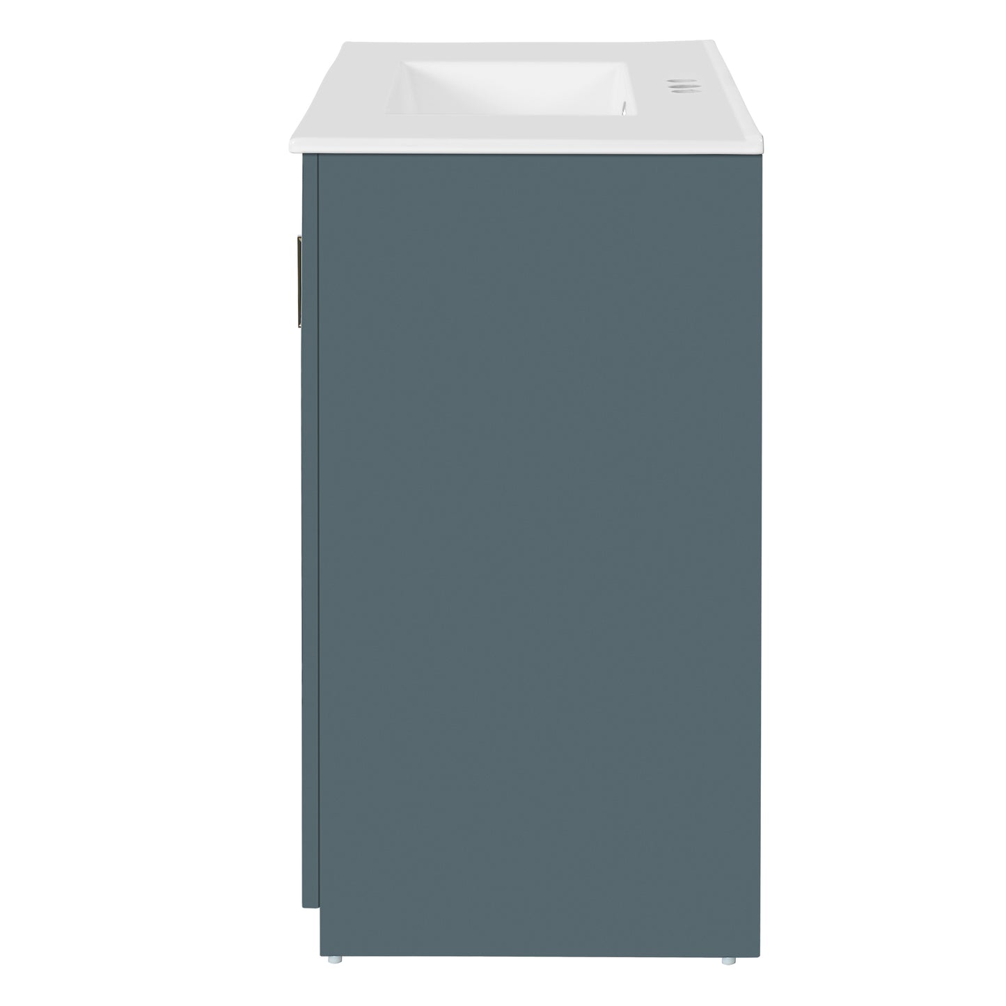 36-Inch Blue Bathroom Vanity with Ceramic Sink & Storage Cabinet