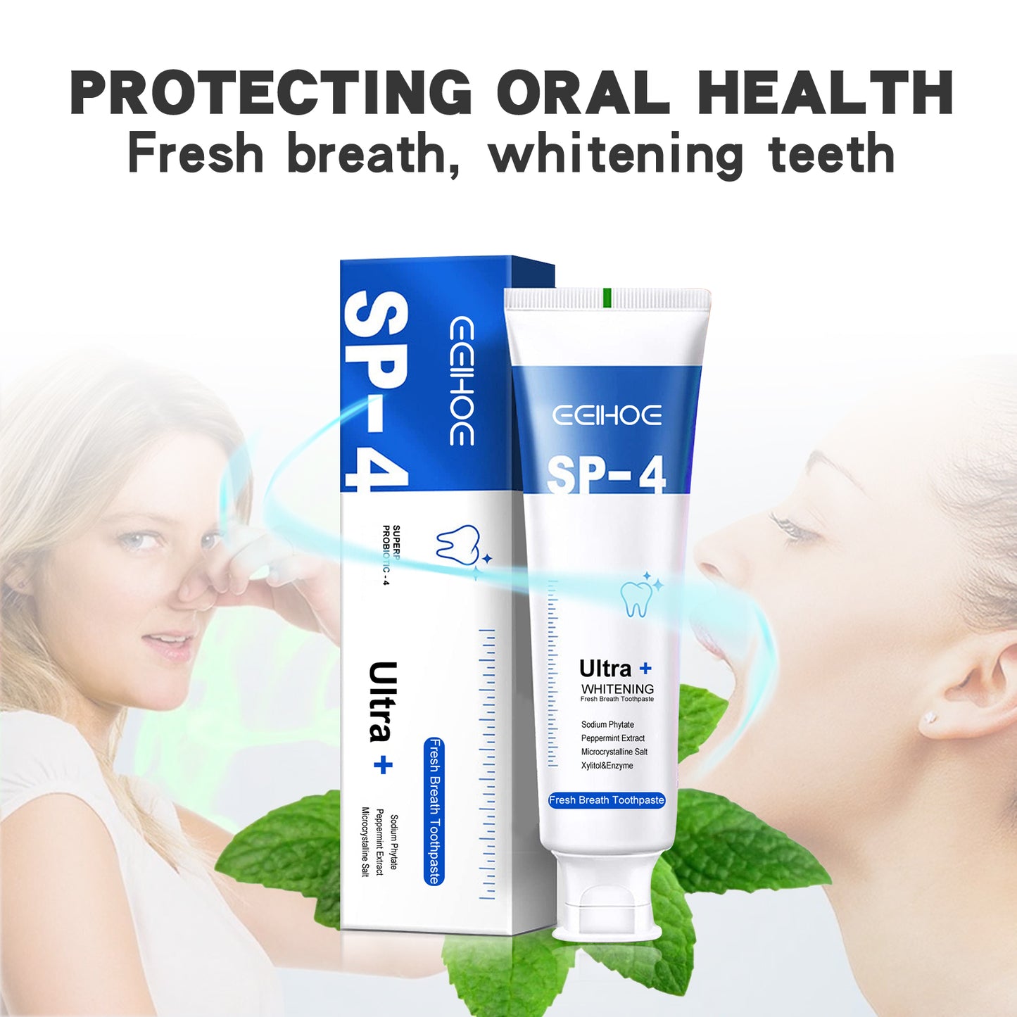 Probiotic Brightening Toothpaste for Stain Removal and Fresh Breath
