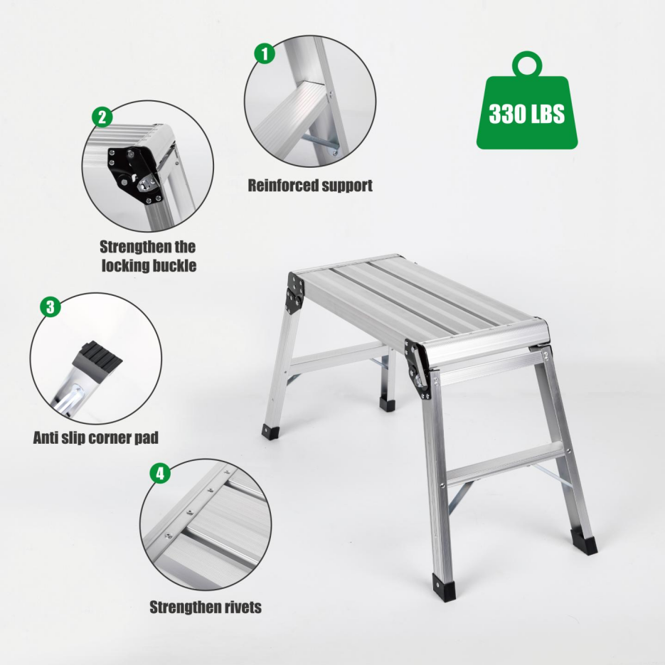 Heavy Duty Aluminum Folding Work Platform - 330 lbs Capacity