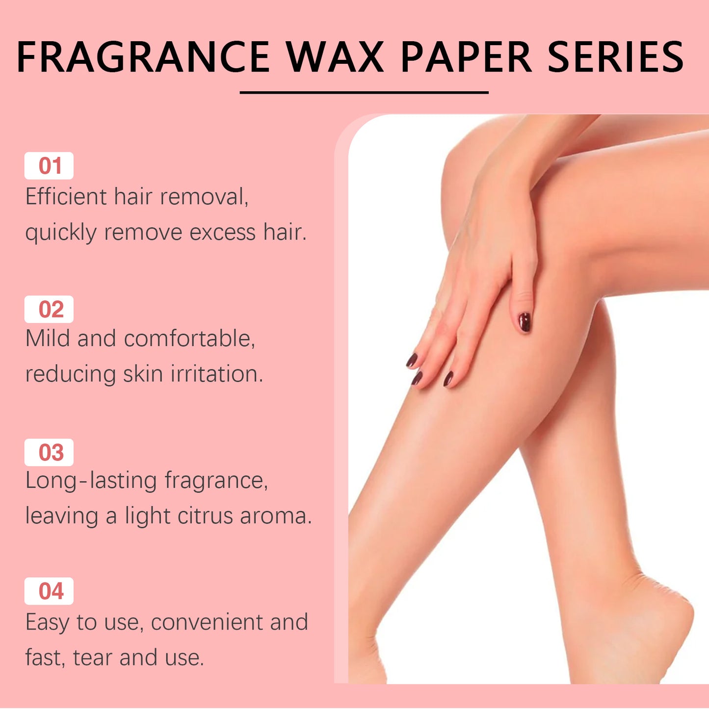 Aloe Scented Hair Removal Wax Paper - 30 Strips for Body Care
