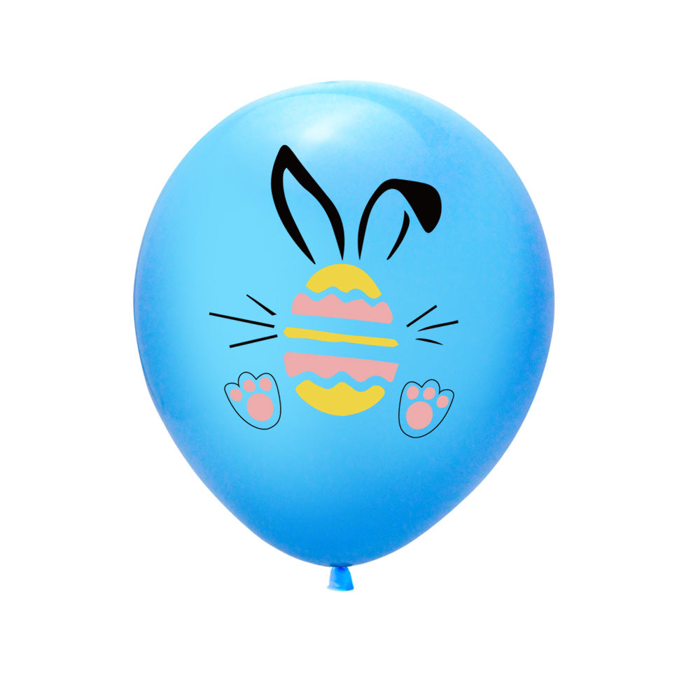 12-Inch Bunny Easter Latex Balloons - Pack of Multiple Colors