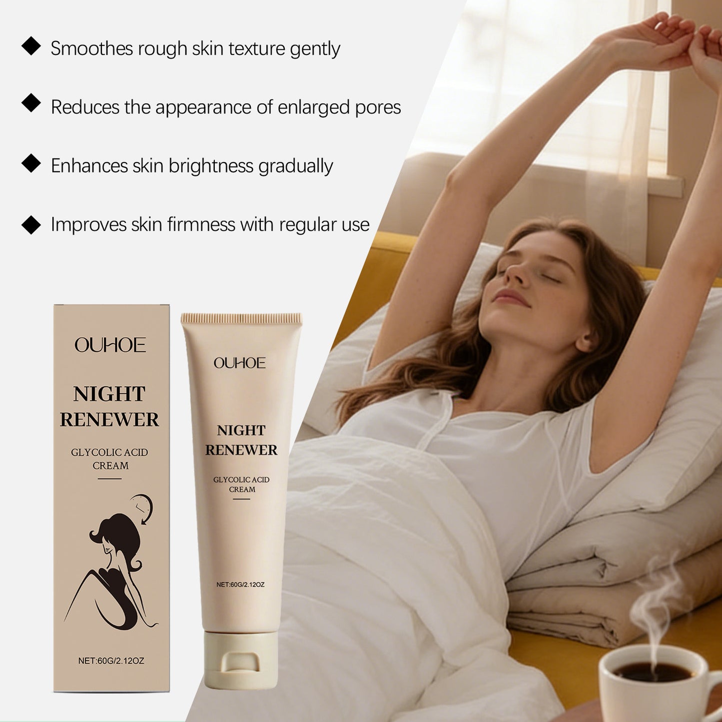 Sleep-Soothing Face Cream with Glycolic Acid - 60g Relaxing Skin Care