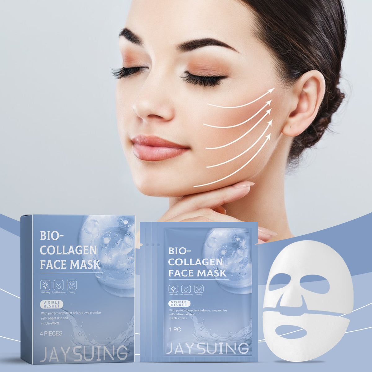 Collagen Moisturizing Facial Mask Boxed 4pcs 1 Box
