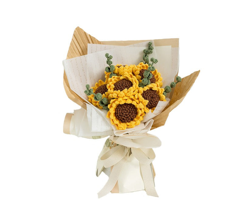 Handmade Crochet Yarn Art Bouquet DIY Craft Kit - Wool Material