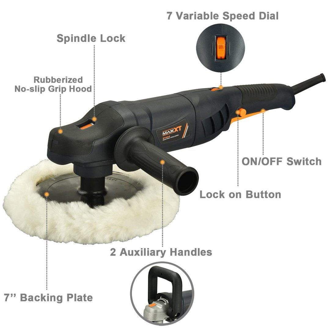 7 Inch Car Buffer Polisher Rotary Variable Speed Machine with Accessories