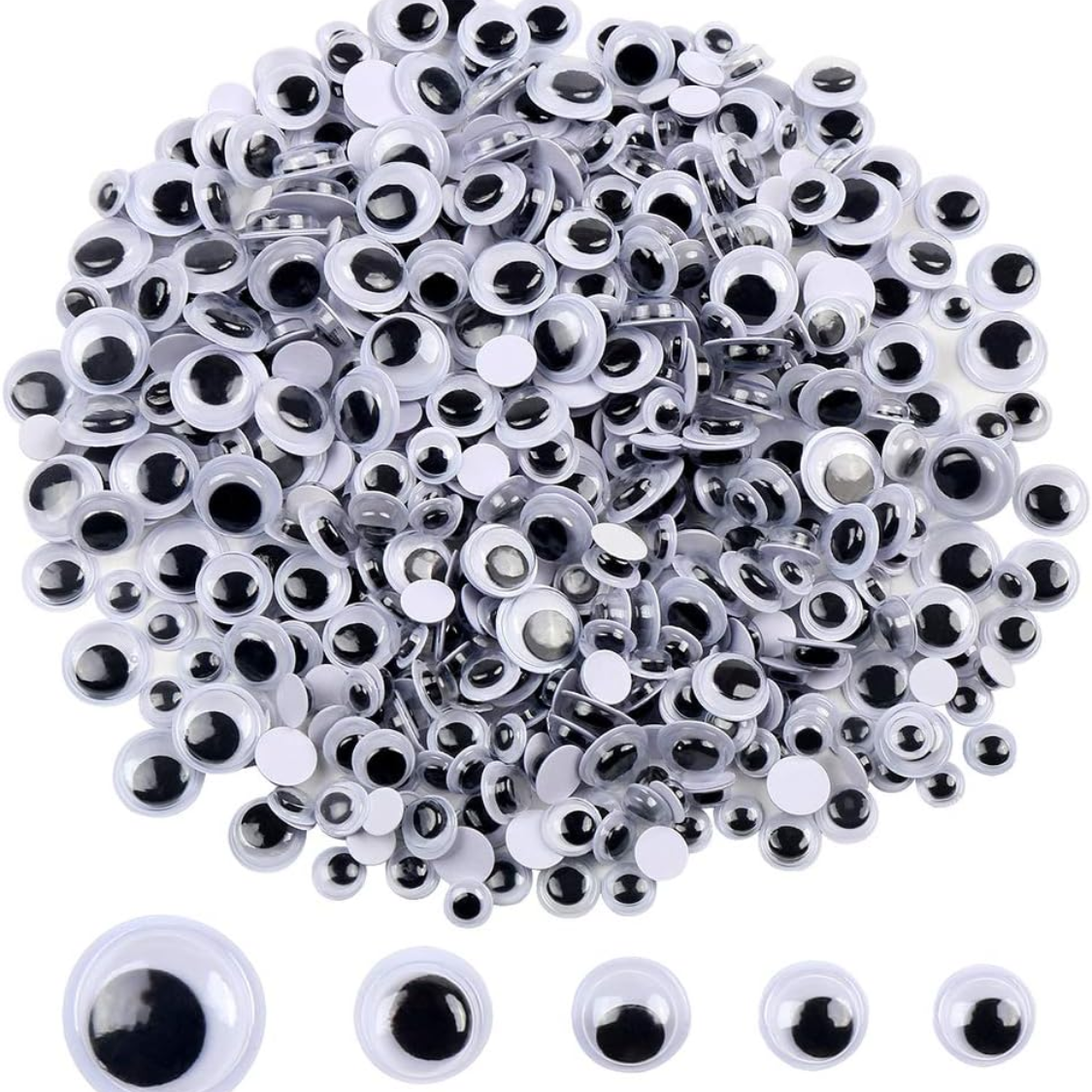 500 Self-Adhesive Black Wiggle Googly Eyes - Craft Supplies