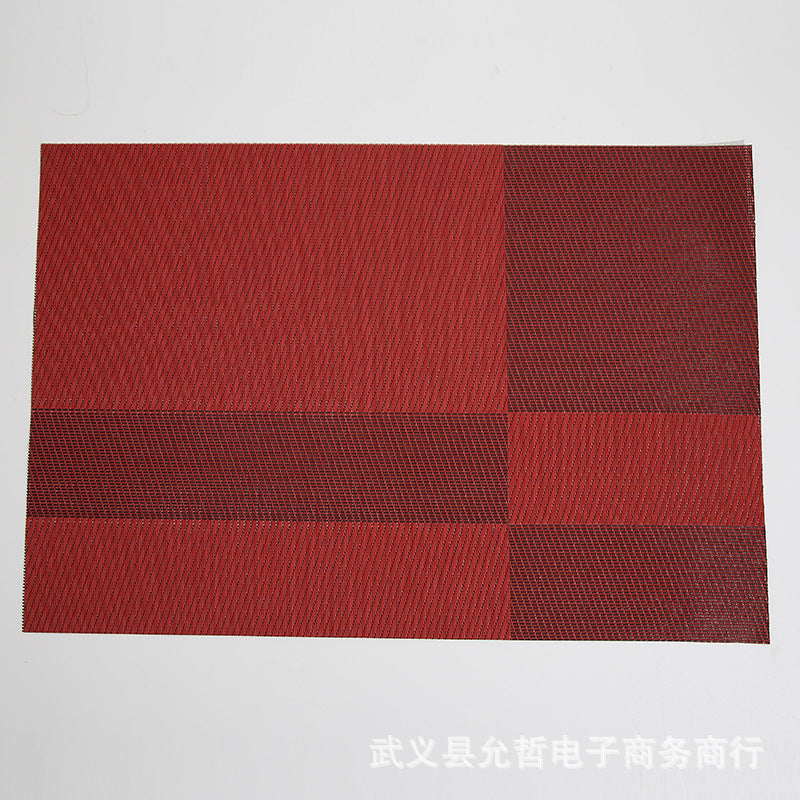 Double-Sided PVC Plaid Placemat Set - Woven Insulation Tableware Mat for Hotel & Restaurant