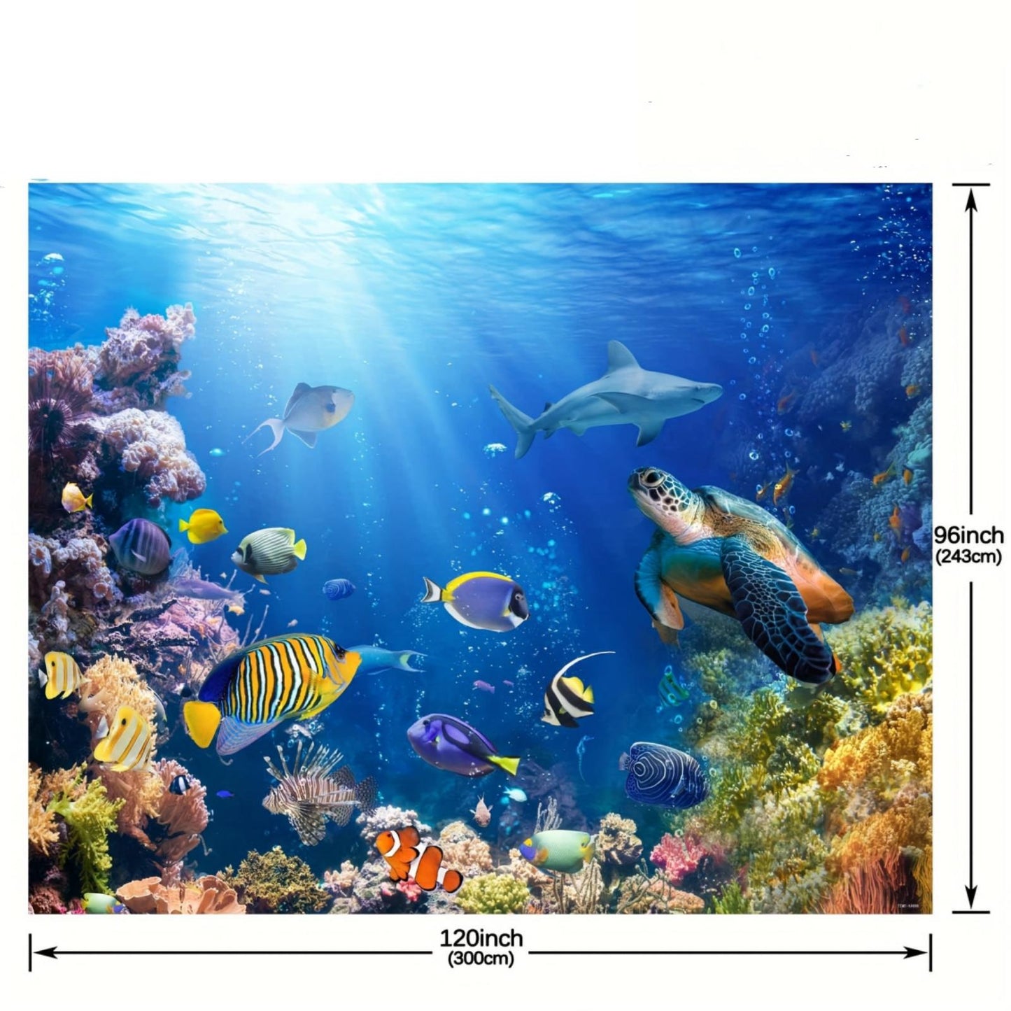 10x8ft Underwater Scene Backdrop - Durable Ocean-Themed Decoration