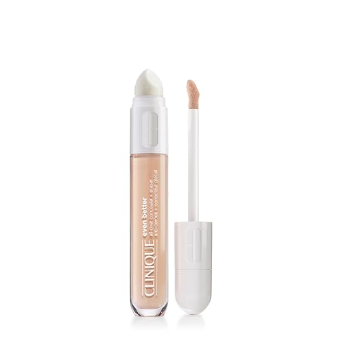 Clinique Even Better All-Over Full Coverage Concealer + Eraser Makeup For Dark Undereye Circles | With Hyaluronic Acid + Caffeine | Hydrating, Brightening + Depuffing
