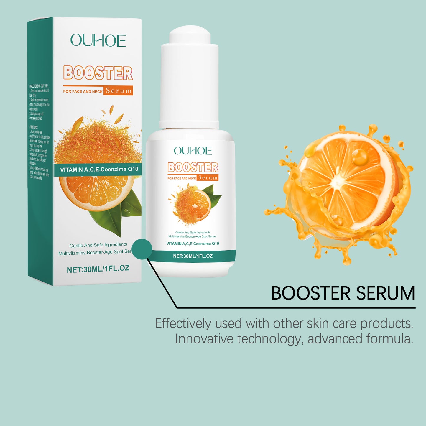 Hydrating Facial Essence with Coenzyme Q10 and Orange Extract - 30ml