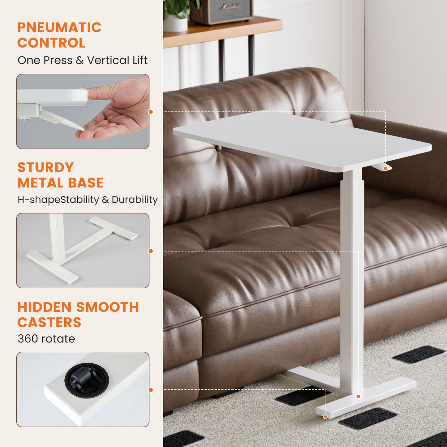 Adjustable Mobile Bed Table - Portable Computer Desk