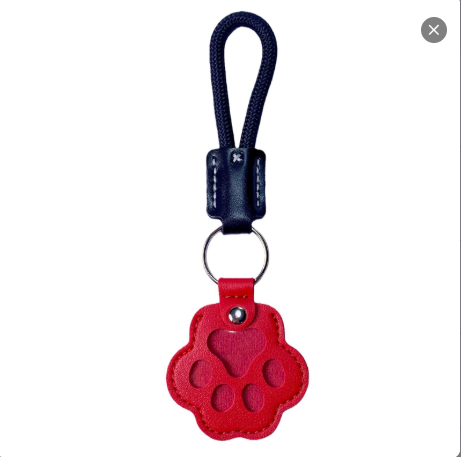 Pet Fur Memory Keepsake Leather Keychain for Dogs Cats Paw Design Memorial Gift