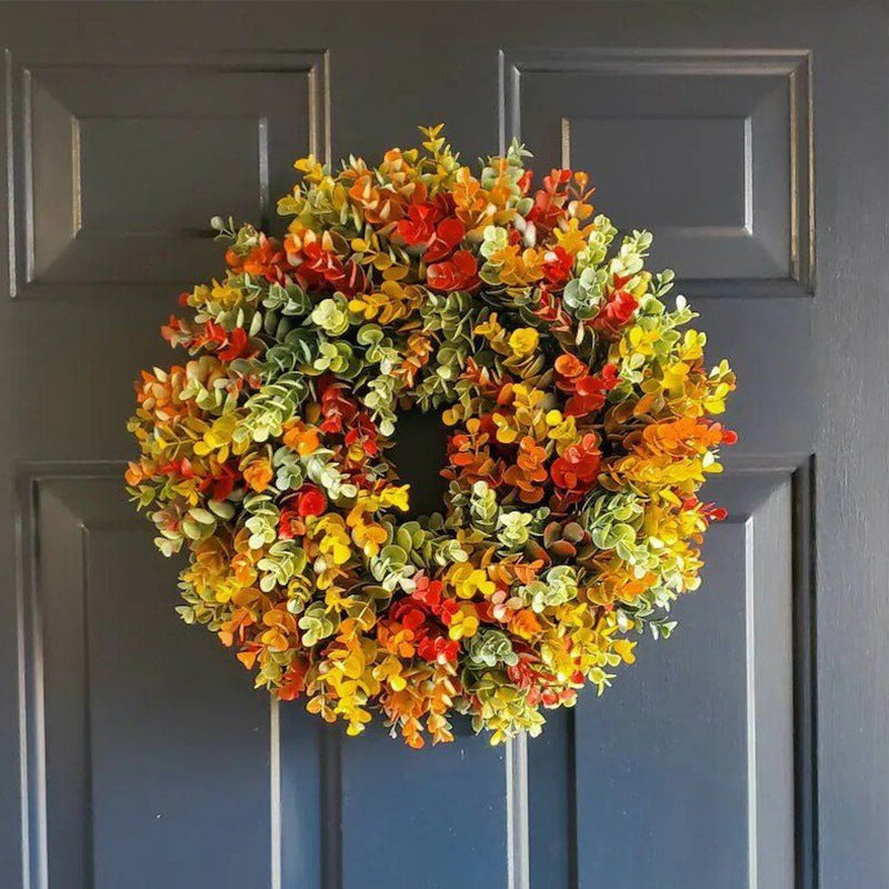 Eucalyptus Garland Spring Autumn Decor with Faux Flowers - 35cm & 45cm