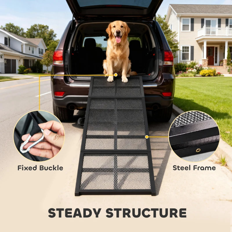 Dog Car Ramp - Extra Long & Wide Foldable Non-Slip Pet Step for Large Small Dogs