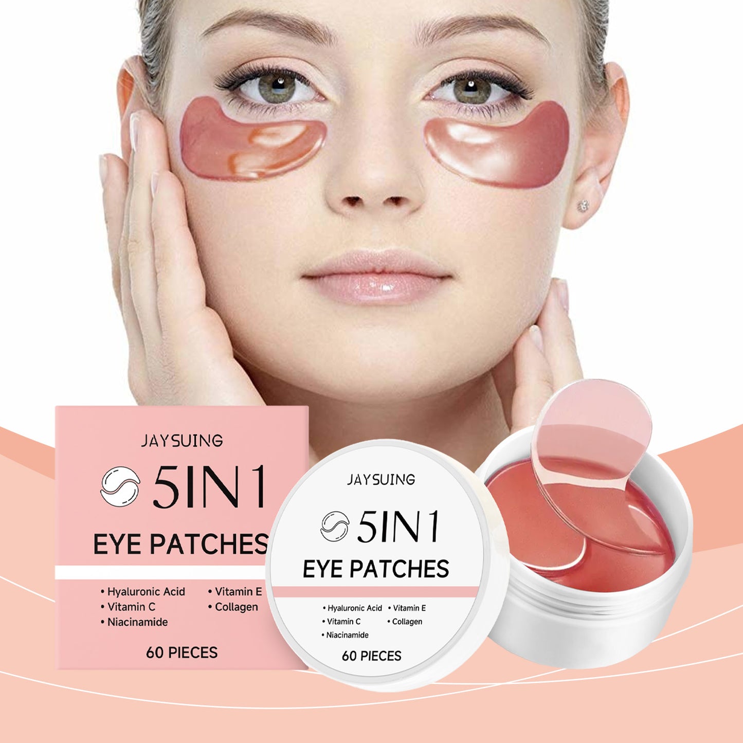 5-in-1 Collagen Eye Mask - 60pcs Moisturizing & Firming Under-Eye Patches