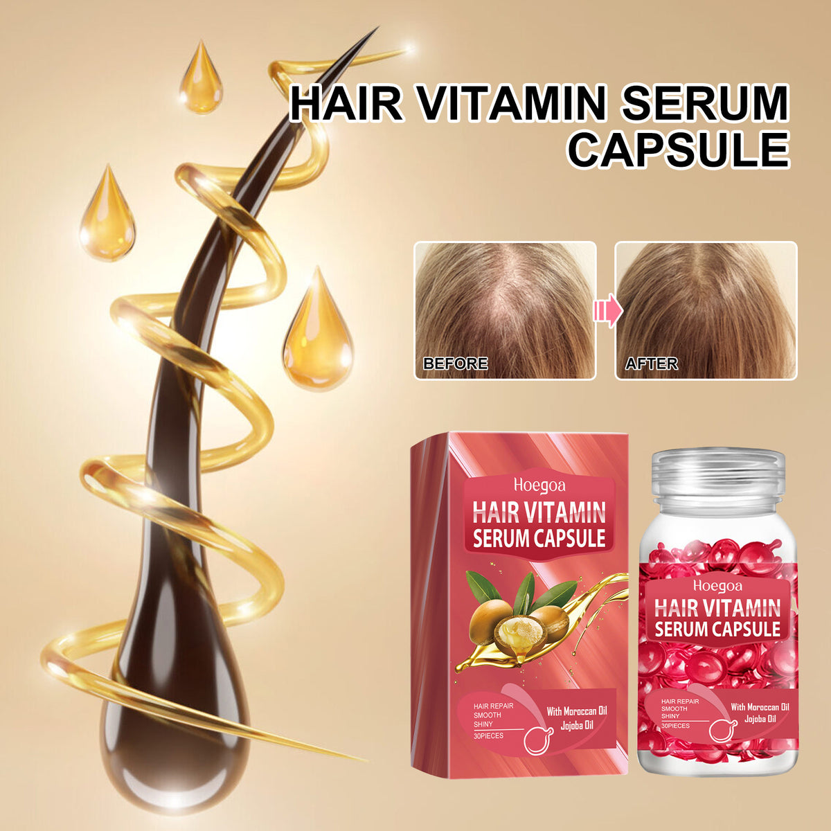 Hair Essential Oil Care Capsule - 30 Pieces
