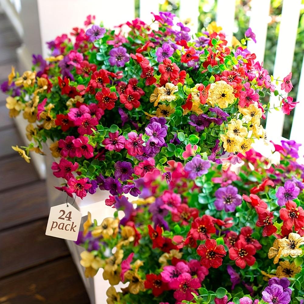 24-Piece Artificial Christmas Flower Bouquet Set - Festive Decor