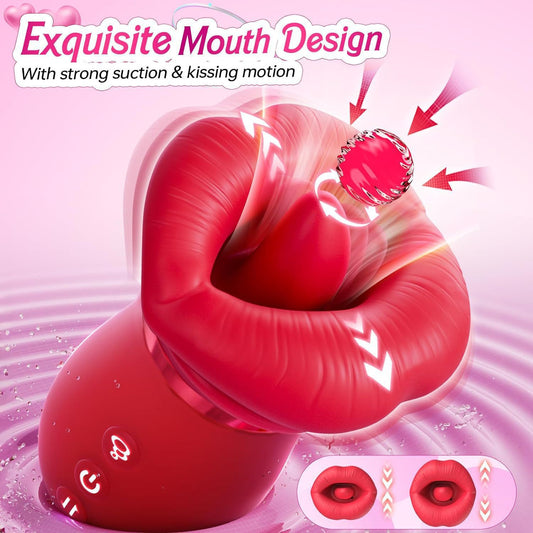 Female Tongue Licking Sucking Vibrator - Negative Suction, Multiple Variants