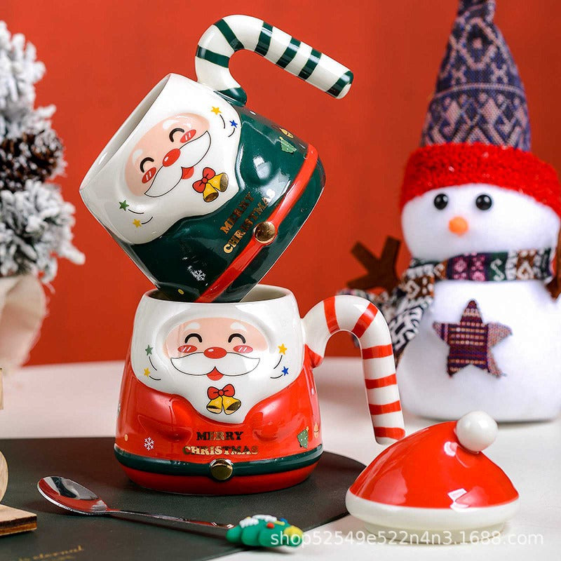 Ceramic Santa Claus Mug Christmas Holiday Drinkware Hand-Painted Gift